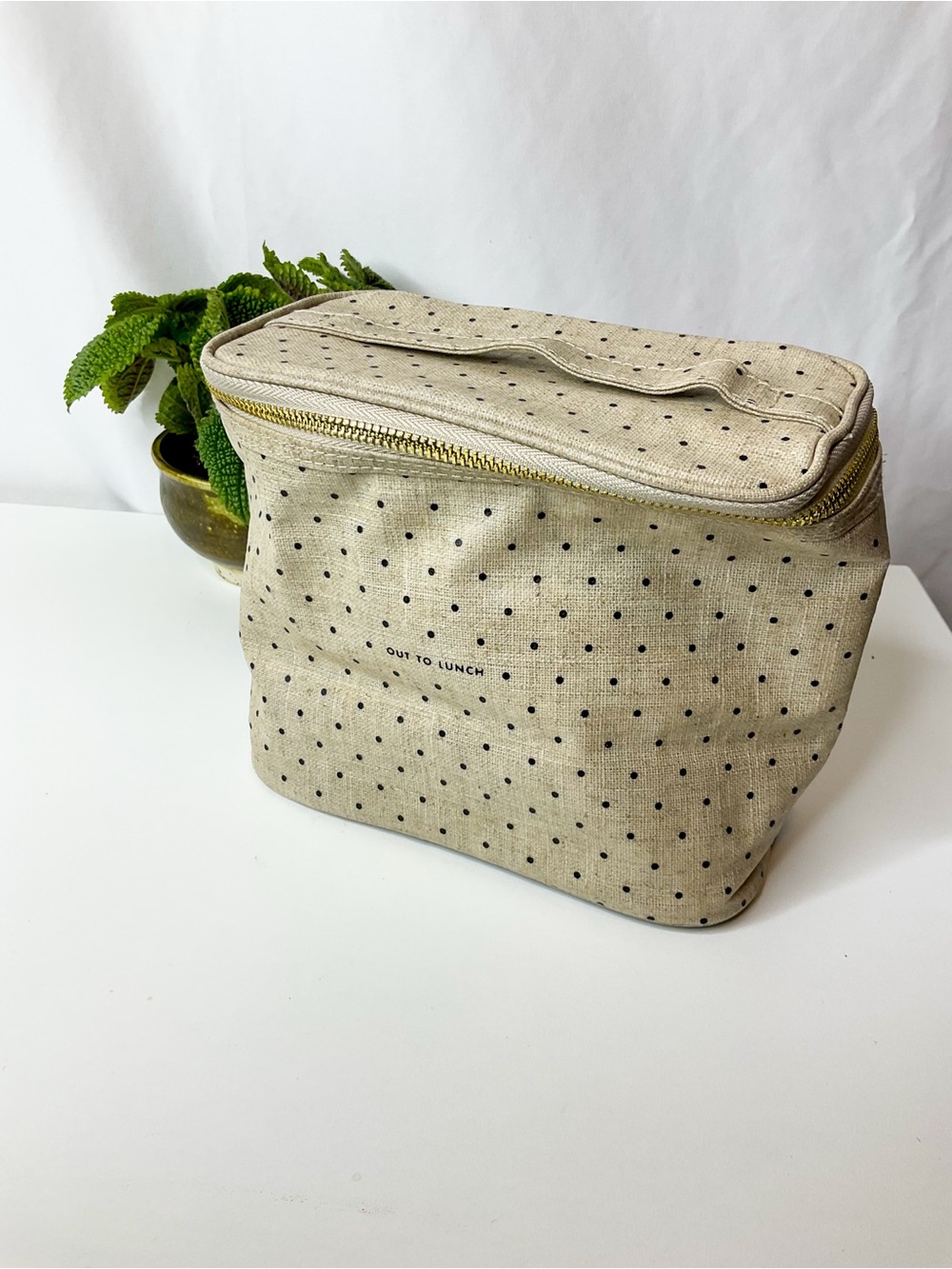 KATE SPADE Polka Dot Canvas Lunch Bag - "Out to Lunch"